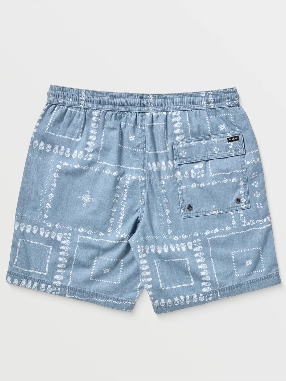 RVCA Light Blue Bandana Print Shorts ~ Large - Picture 11 of 16